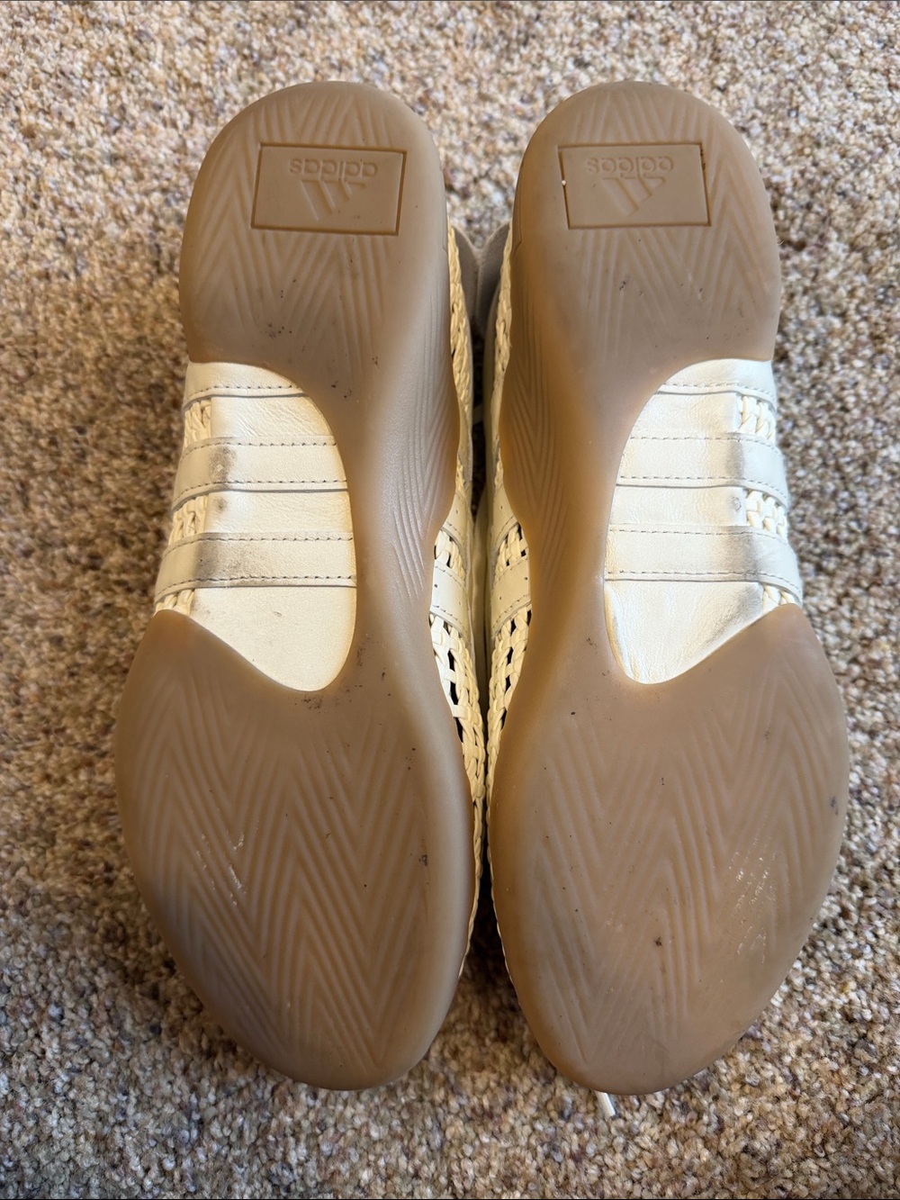 adidas Cream Woven Lace-Up Ballet Sneakers - Picture 4 of 5